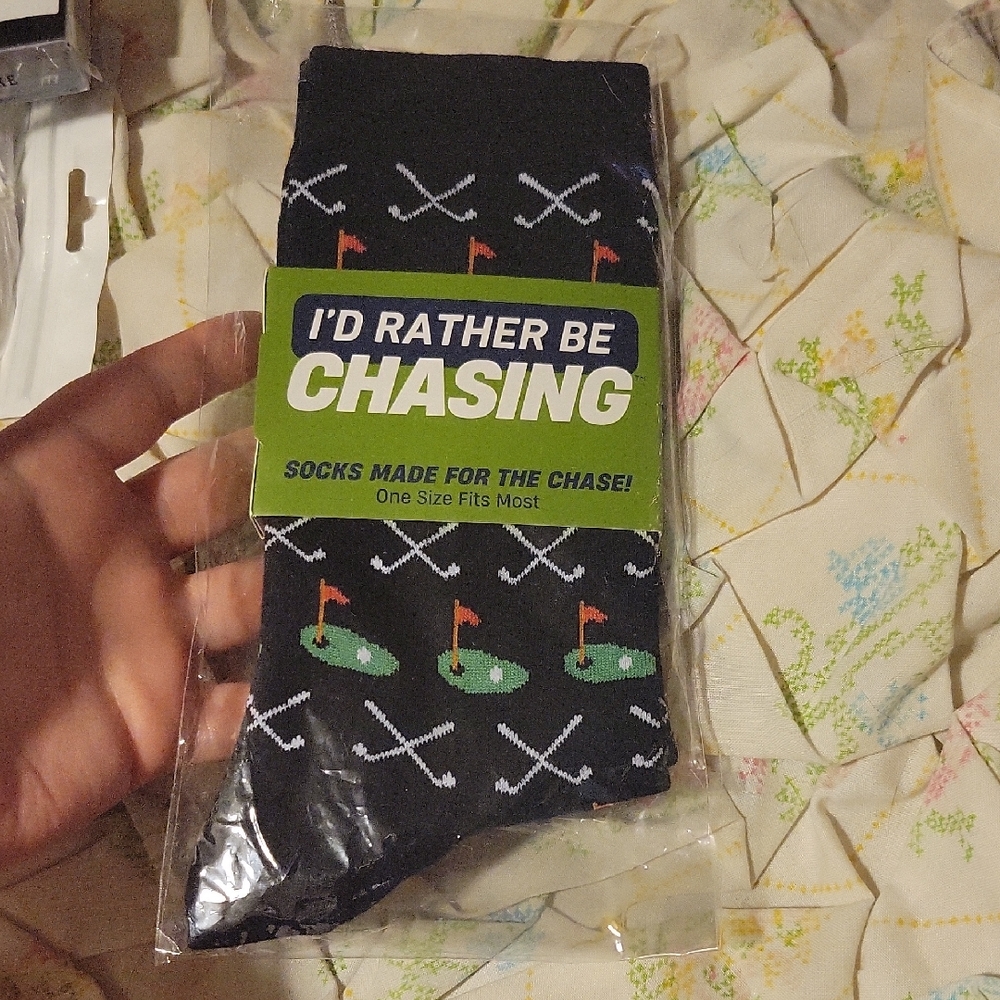 Golf-Themed Black Socks